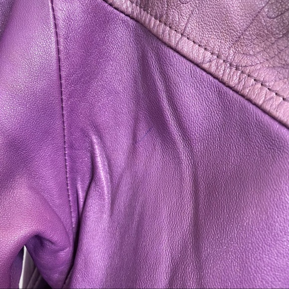 Vintage RARE BERGAMA purple leather jacket large - Picture 5 of 12